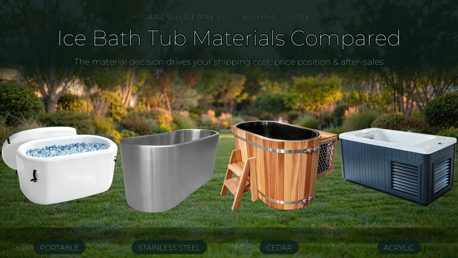Ice Bath Tub Materials Compared: Portable, Stainless Steel, Cedar and Acrylic