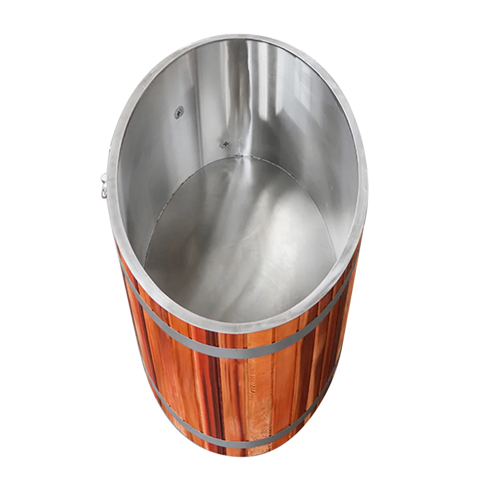 Red cedar cold tub with 304 stainless steel liner 006 thumbnail 5