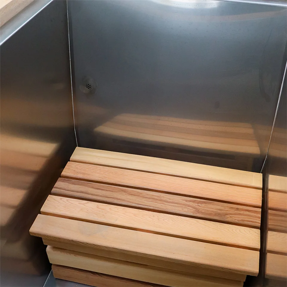 Red cedar cold tub with 304 stainless steel liner 008 thumbnail 5